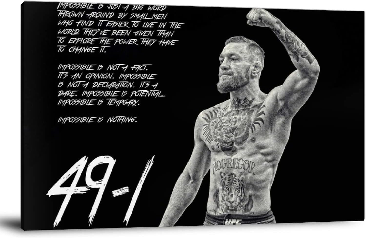 UFC Conor Poster Mcgregor Khabib Wall Decorative Nurmagomedov Tony canvas poster Ferguson David Goggins And More Framed And Unframed (STYLE C, 8 X 10 FRAMED)