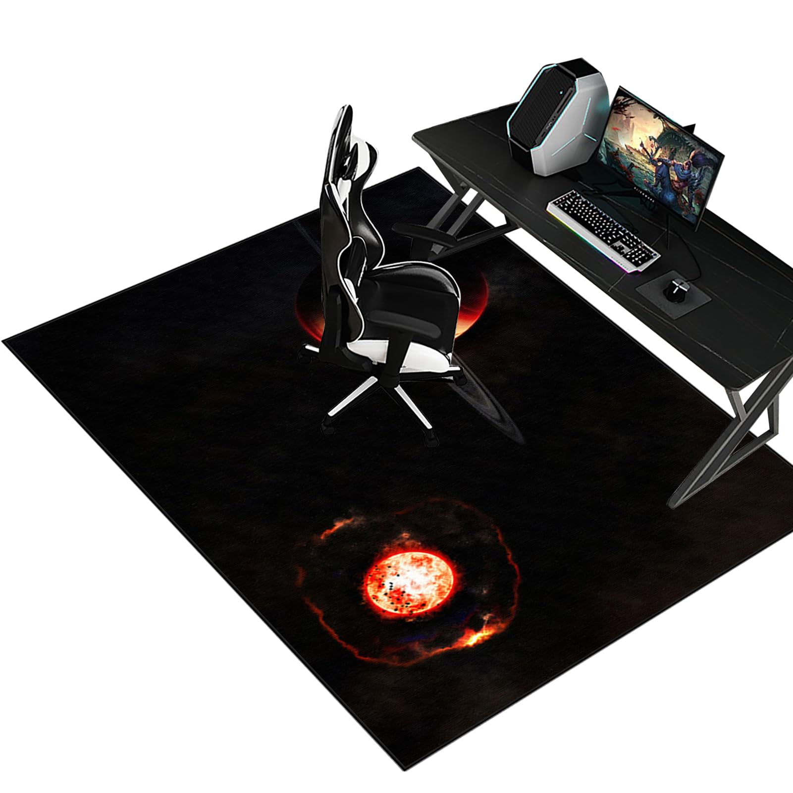 100 x 120 cm Heavy Duty Computer Gaming Chair Mat, Office Chair Mat for Carpeted Floor, Carpet Protector Chair Mat for Easy Glide, Carpet Chair Mats, Hardwood Floor Protector Mat for Home and Office โ image 1