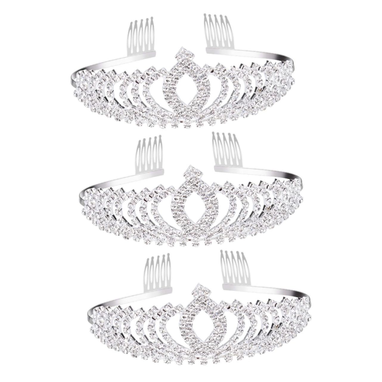 NOLITOY 3 Piezas Diadema de diamantes de imitación de cristal tiaras de boda pañuelo de mujer cumpleaños coronas dama de honor tiara diadema de nupcial de novia tiara
