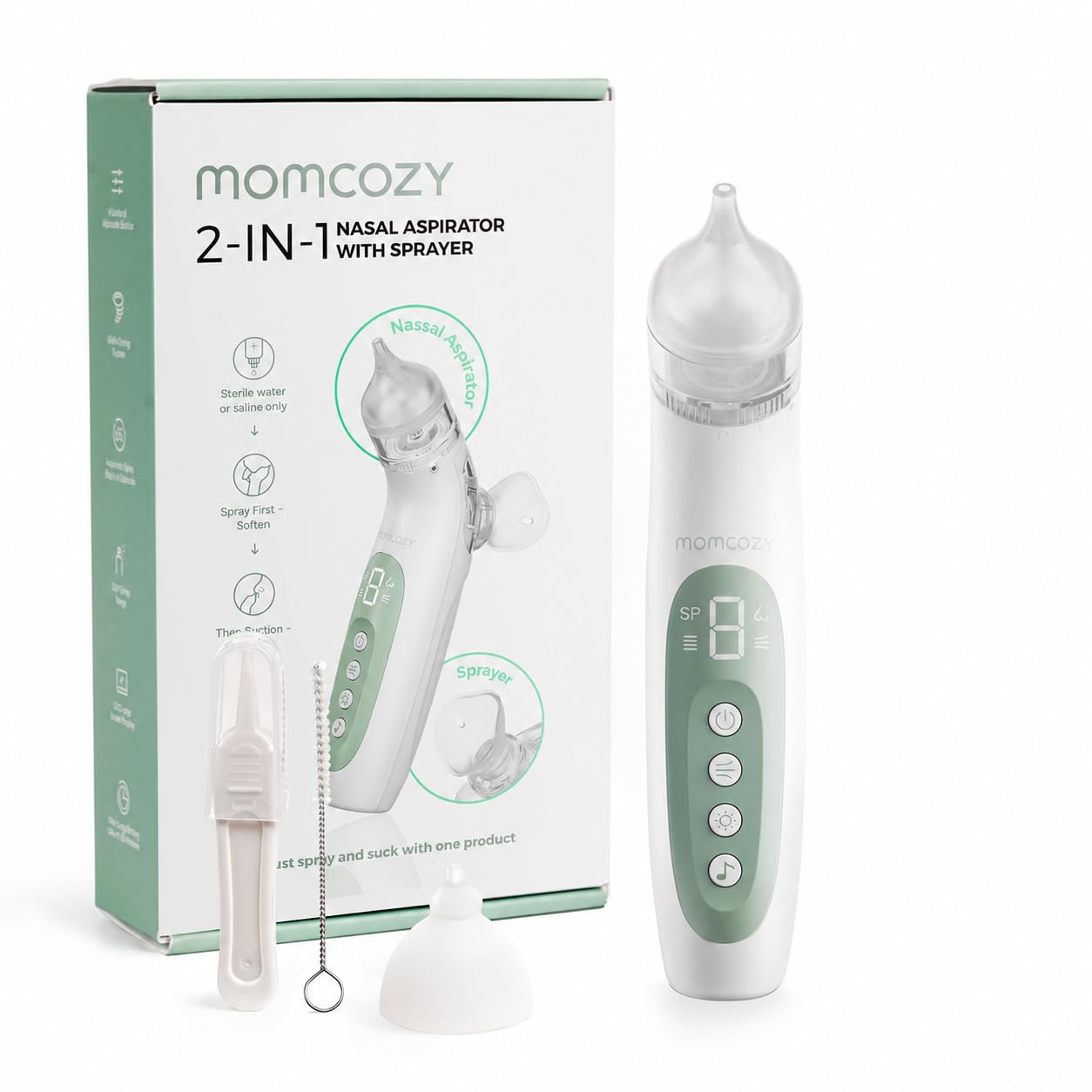 Momcozy BreezyClear™ 2-in-1 Electric Baby Nasal Aspirator with Spray