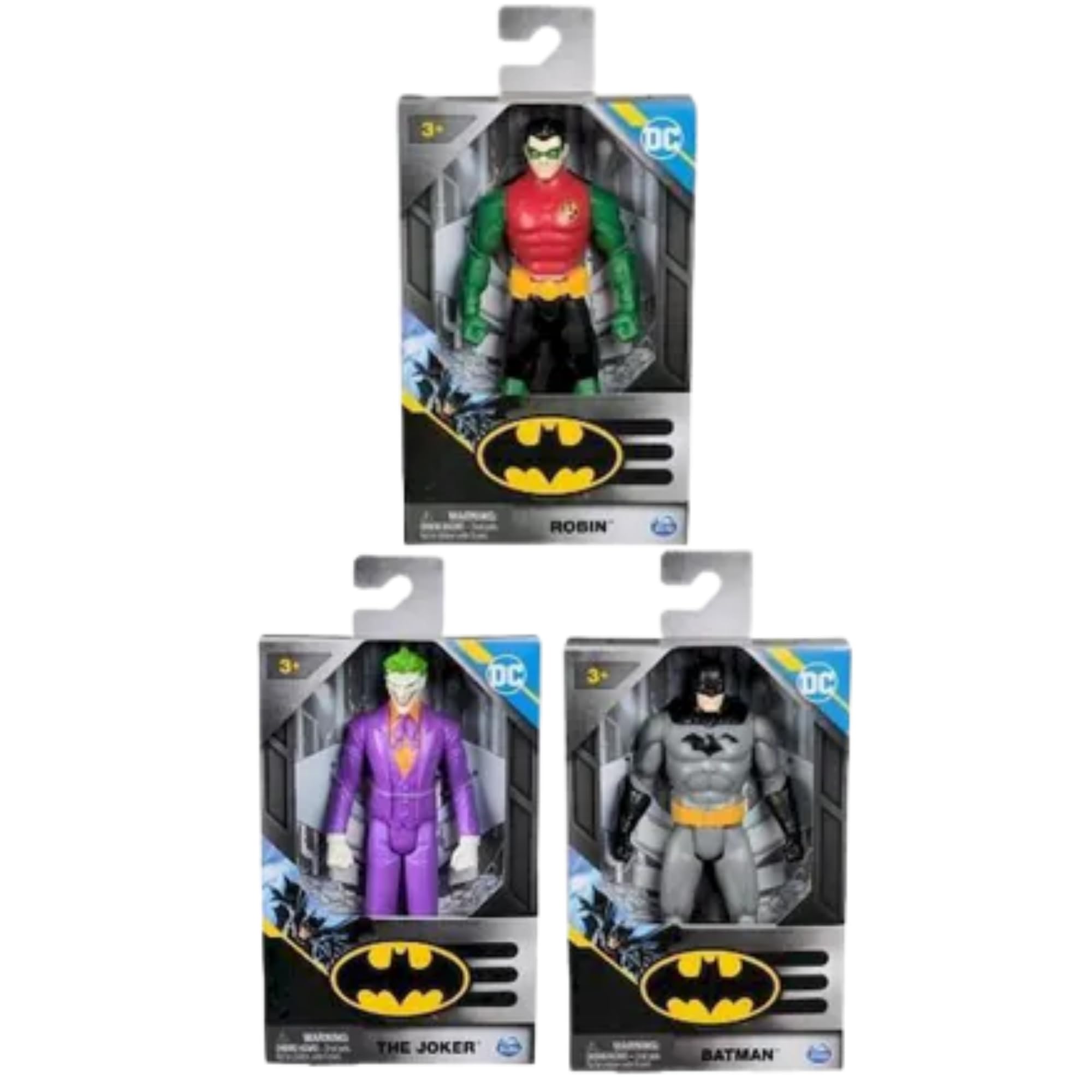 DC Comics - Articulated 5.5" 14cm Action Figure 3 Pack - Joker, Robin & Batman