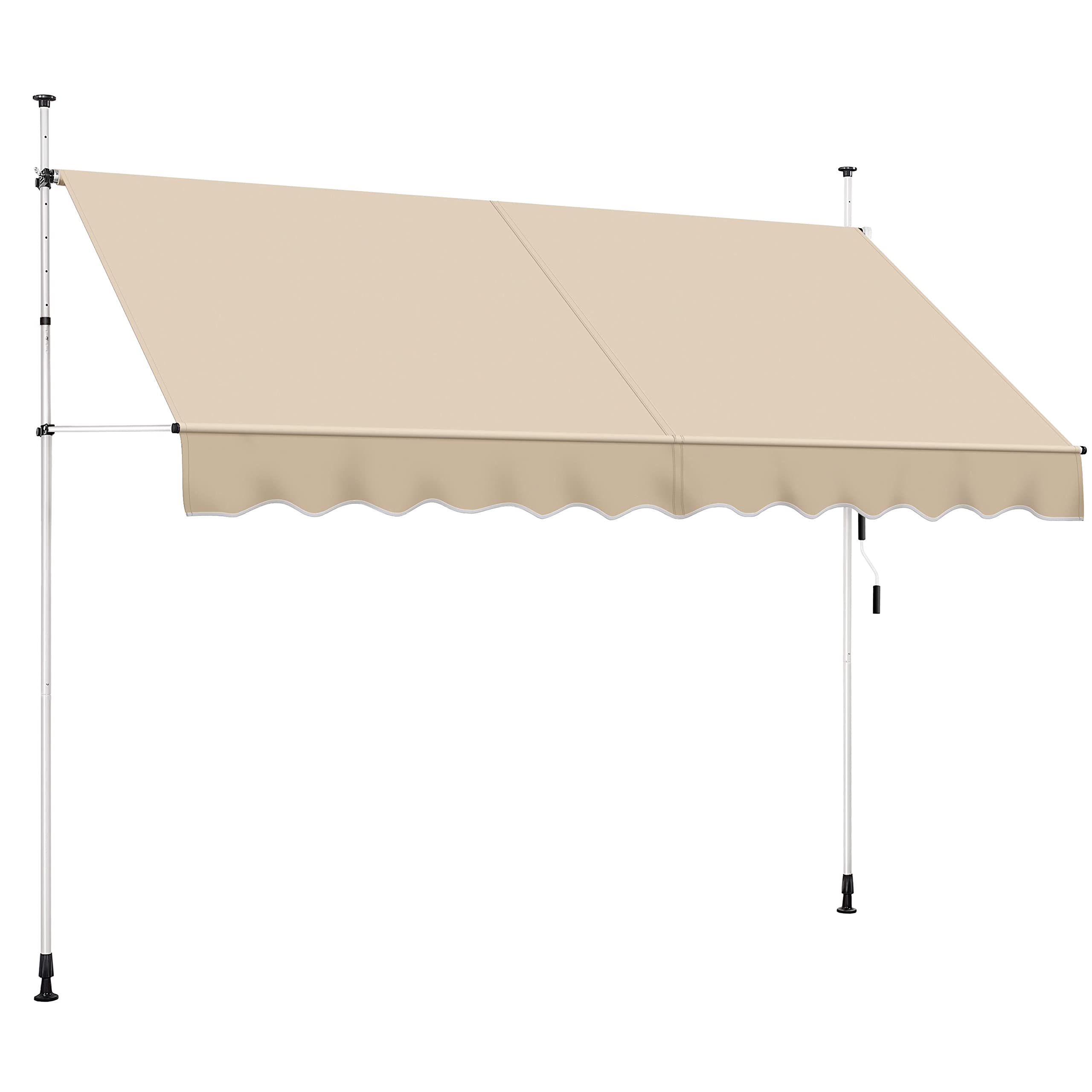 Store banne rétractable contre la chaleur de terrasse avec auvent manuel beige réglable