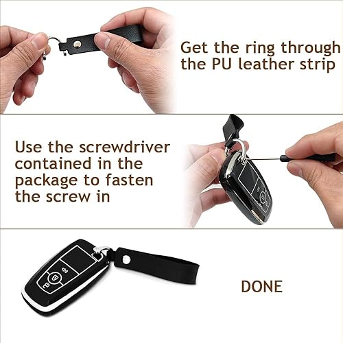 Miniatura 7 de Muslogy Funda para llavero Maverick F150 250 EcoSport Edge Explorer Ranger compatible con Ford 2021-2024