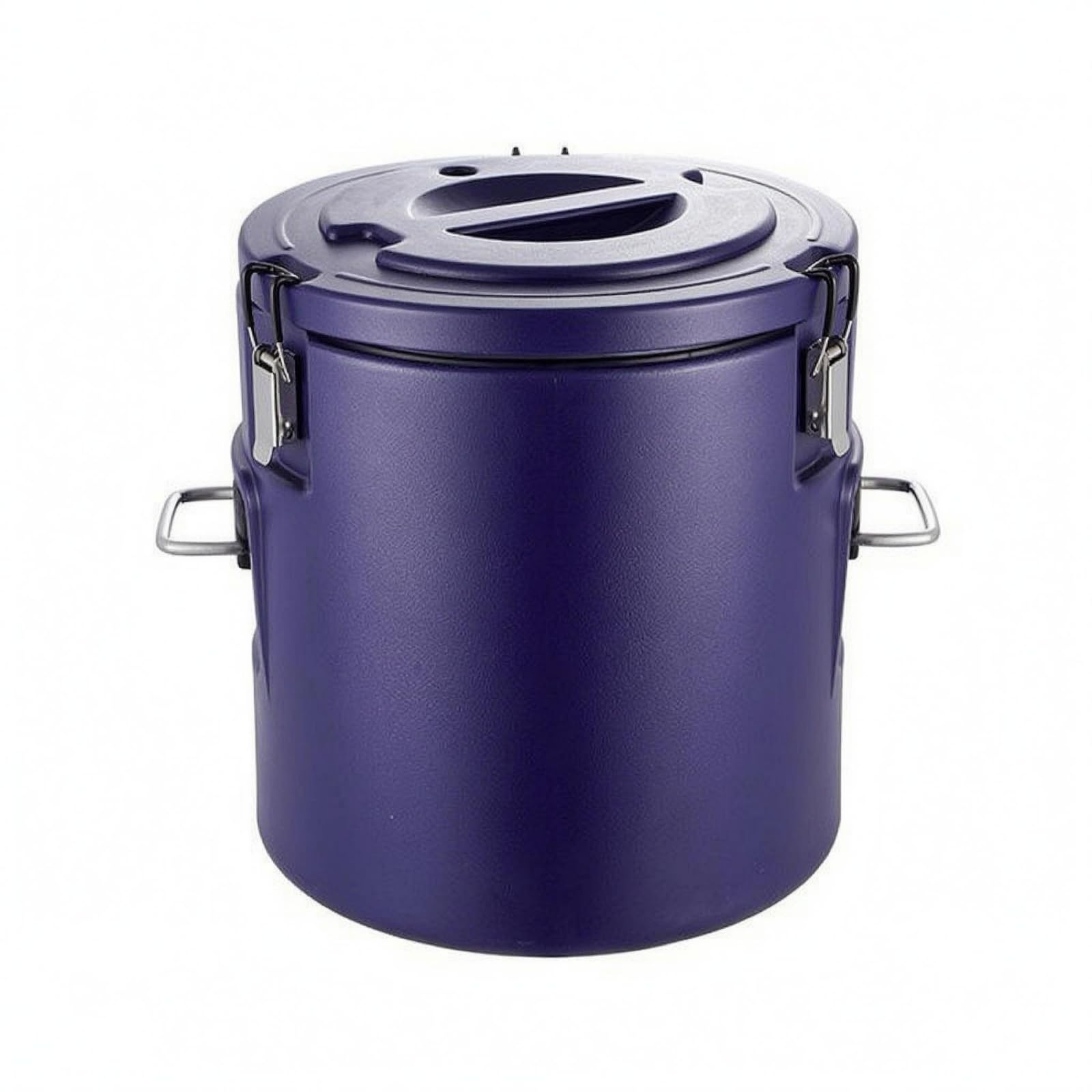 Contenitore Termico Isolato Contenitore Cibo Secchio Acciaio Inox Recipiente Termico Alimentare Coperchio con Blocco E Manici Adatto a Cucina Catering Mensa Aziendale, Blu, 38L