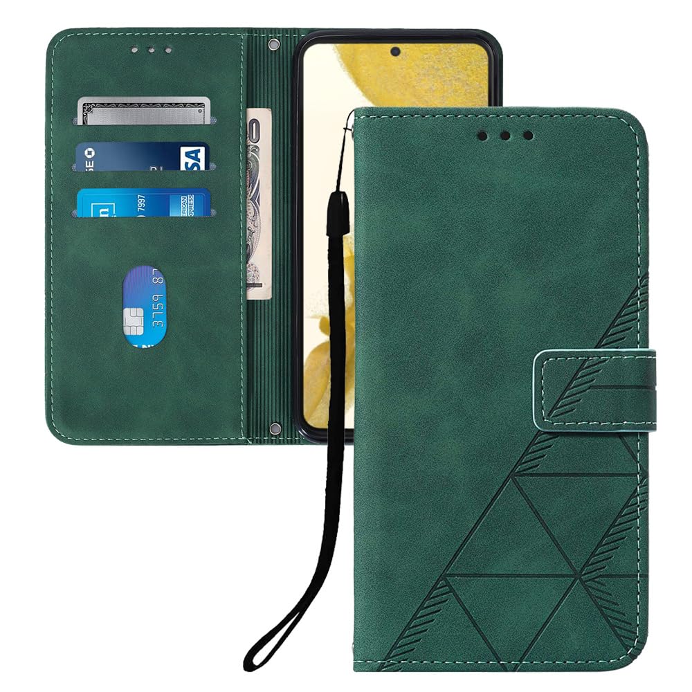 OOPKINS Case for Samsung Galaxy A32 5G Wallet Case Retro Luxury PU Leather Anti-Drop Case with Card Slots Stand Kickstand Magnetic Buckle Shockproof Cover for Samsung Galaxy A32 5G Green YBP