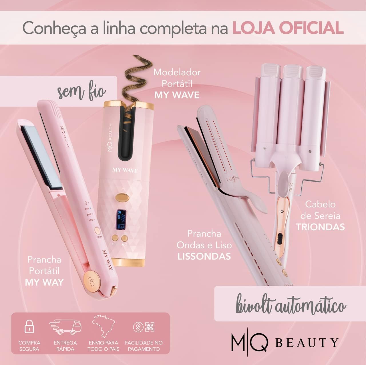 MQ Beauty – Chapinha Sem Fio My Way – Placas Cerâmicas 25mm, 230°C, USB, Compacta e Bivolt, Portátil e Leve MQ Beauty – Chapinha Sem Fio My Way – Placas Cerâmicas 25mm, 230°C, USB, Compacta e Bivolt, Portátil e Leve