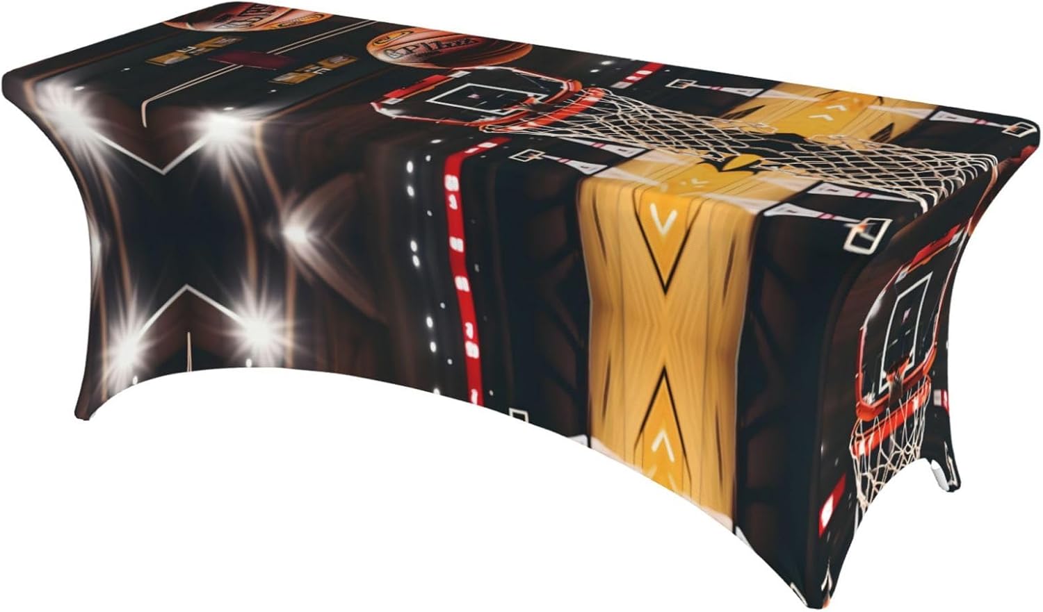 Basketball Print Table Cover Rectangular Tablecloth for 6-Foot Tables for Wedding Banquets Outdoor