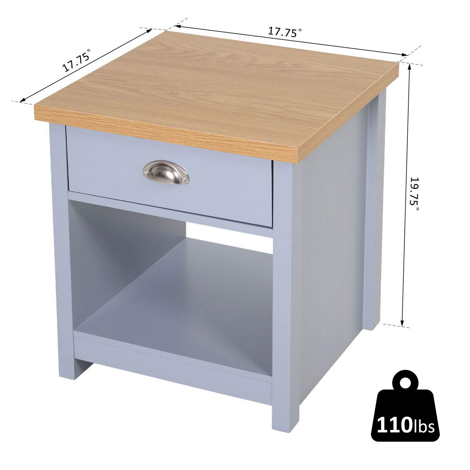 Dark Esp Furinno 10004ex Br End Table Night Stand Storage Shelf With Bin Drawer Nightstands Home Garden Map India Org