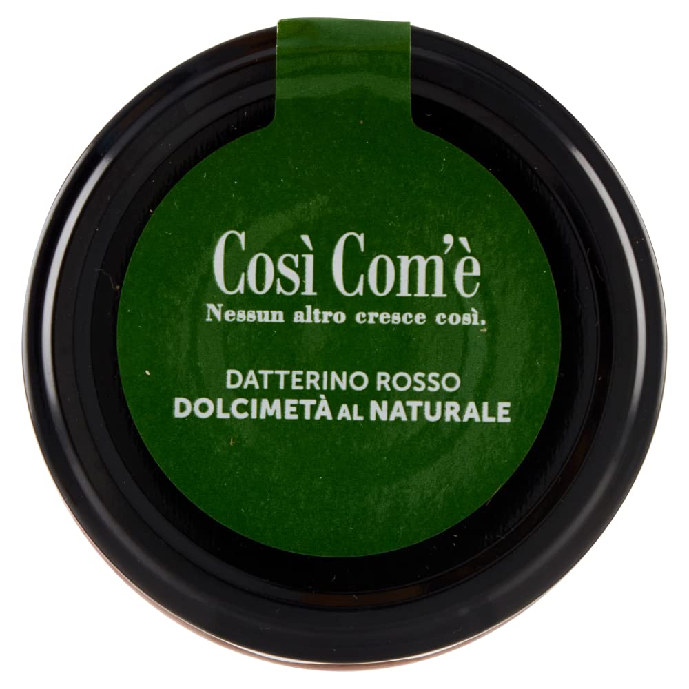 Così Com'è Datterino Rosso Dolcimetà al Naturale,Tomate rojo natural Datterino cortado a la mitad,Tomates italianos,540g Glass + Italian Gourmet Polpa di Pomodoro 400 g lata