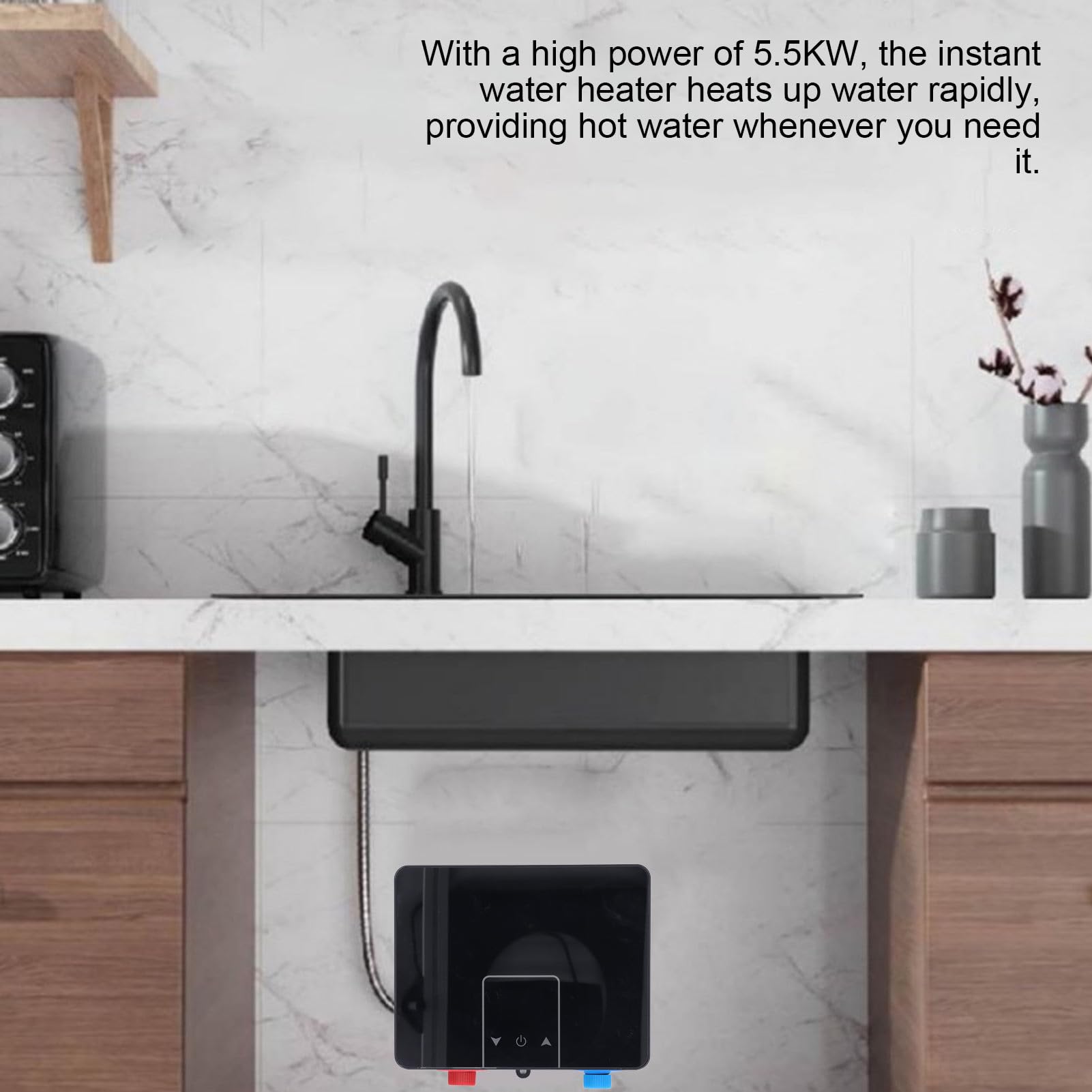 Bewinner Calentador de Agua Eléctrico Instantáneo de 5.5KW para Cocina