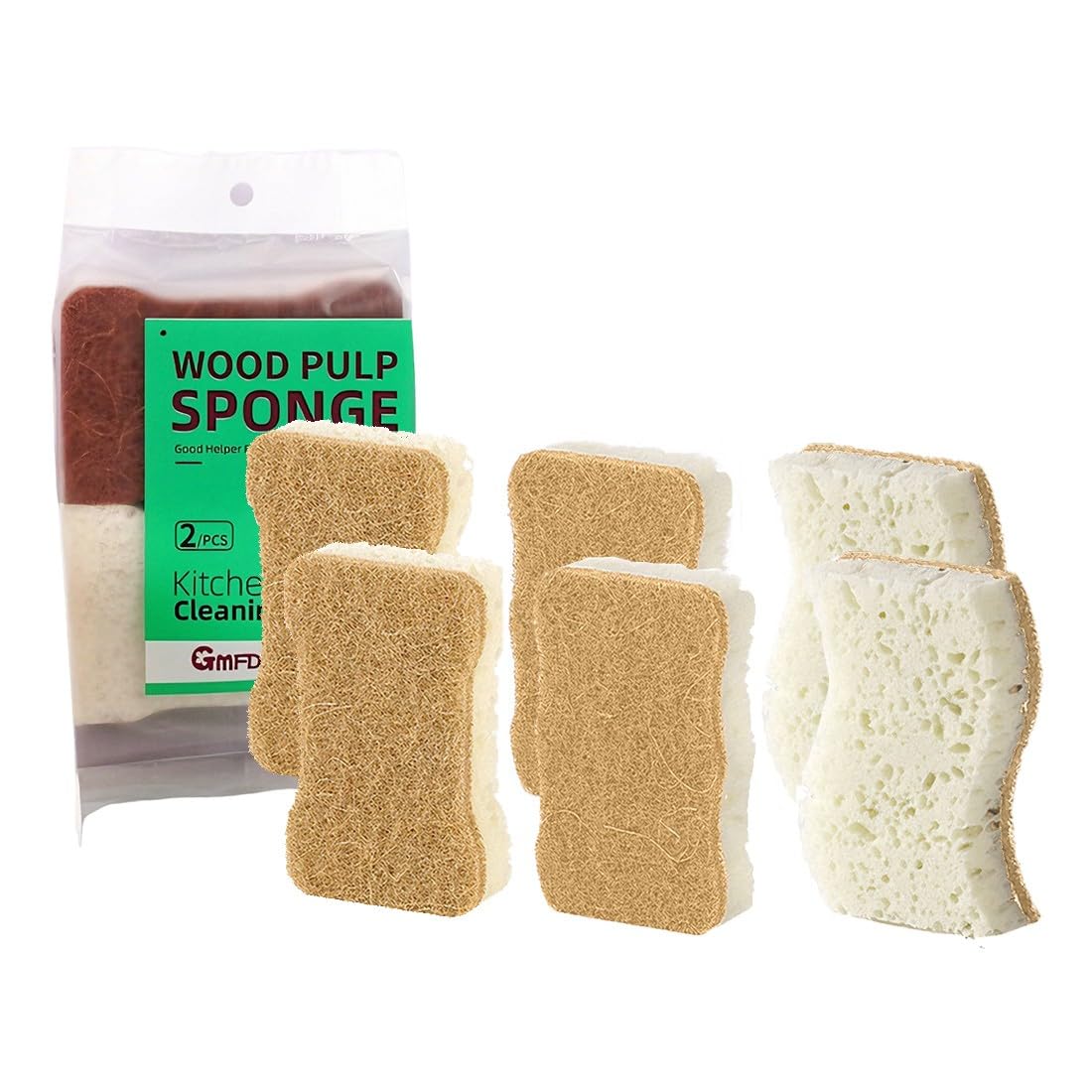 6 Piezas Esponja de Cocina Natural de Sisal Estropajo Cocina de Doble Cara Esponja para Lavar Platos Lavable y Ecológica para Menaje y Encimeras