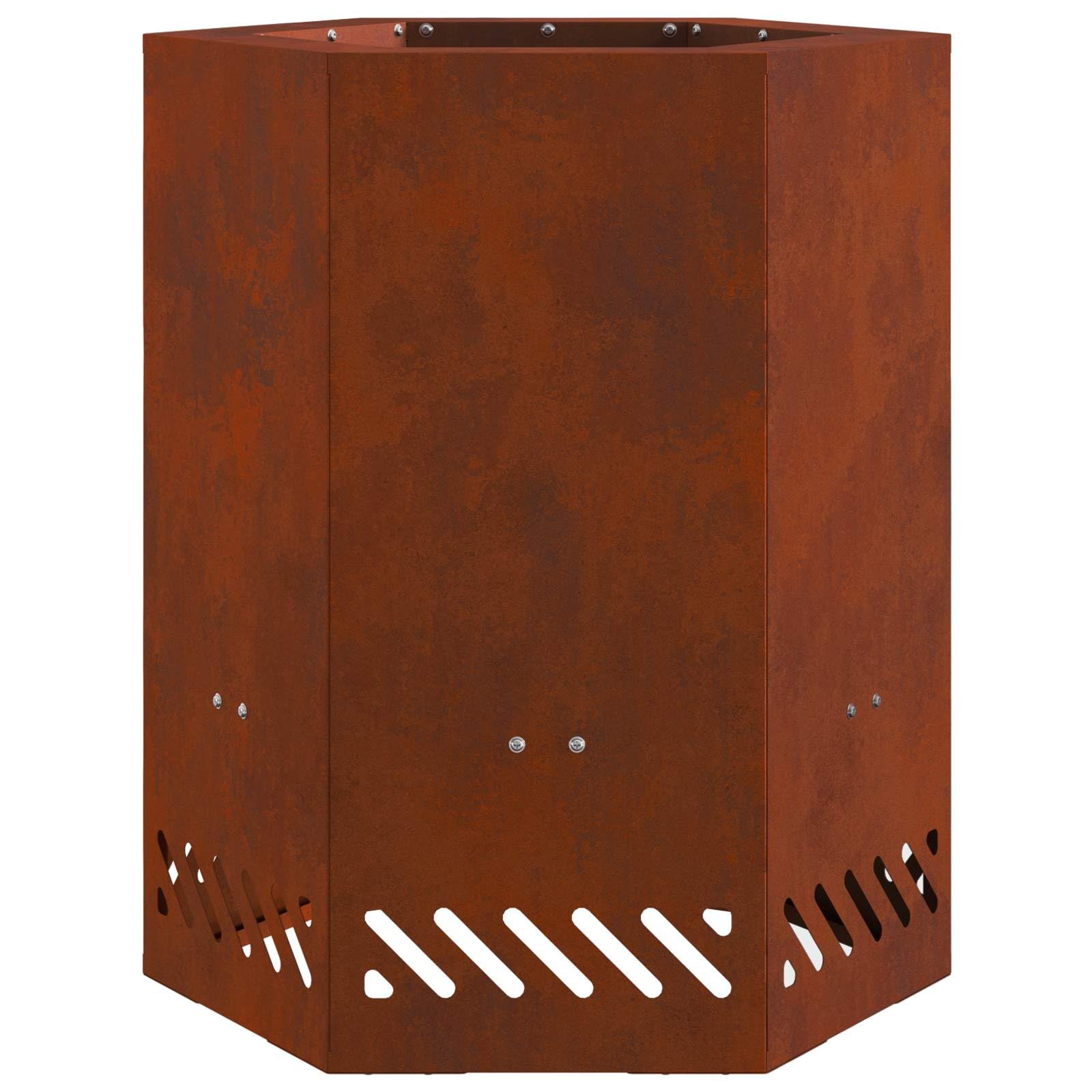 Brasero marrón de acero resistente a la intemperie, 38 x 38 x 51 cm, para jardín, terraza, exterior, con hoguera moderna y llama limpia