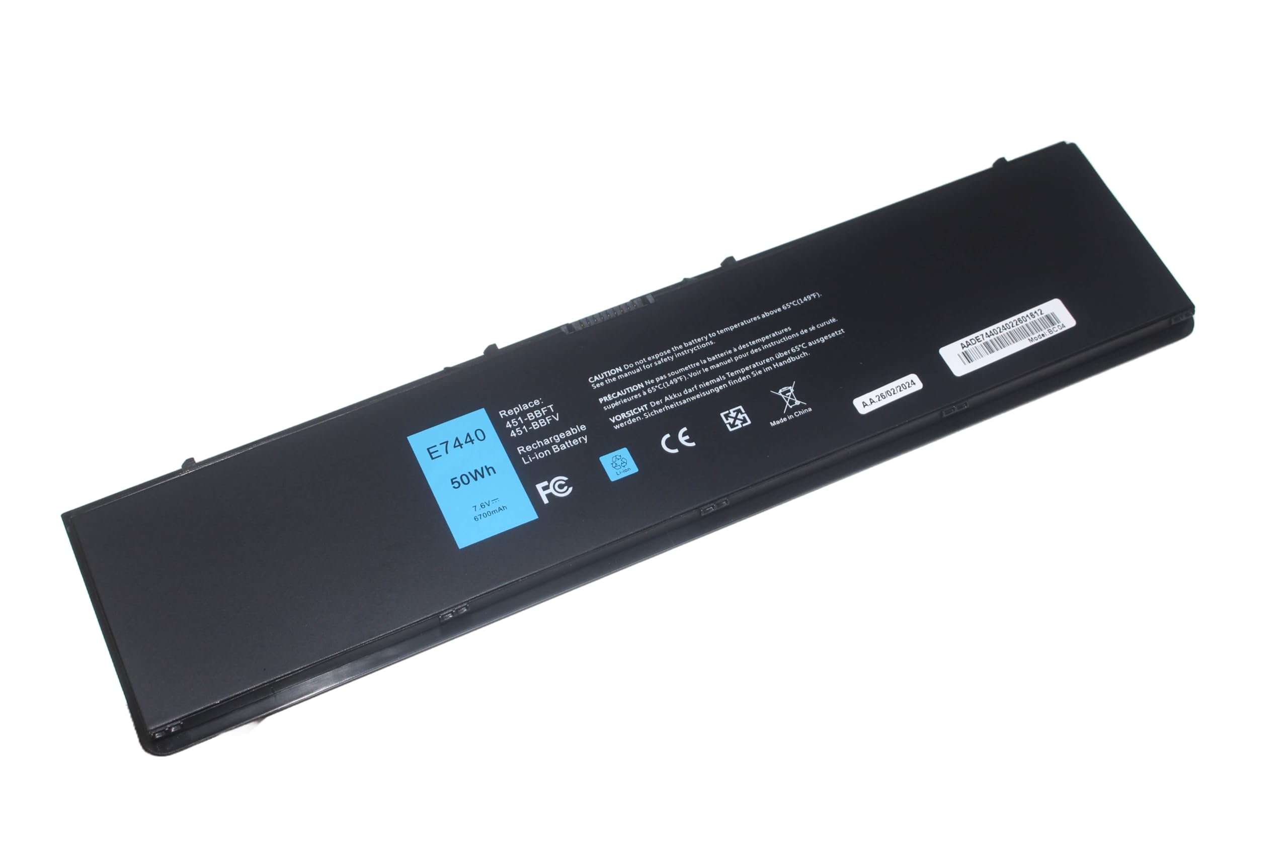 Replacement Battery for Dell Latitude E7440 E7420 E7450, 6700mAh, 50Wh