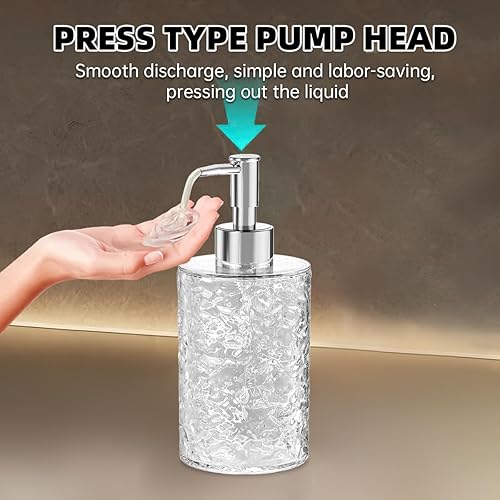 Miniatura 3 de Dispensador de jabón, botella de jabón de manos antioxidante para baño y encimera de cocina, recargable de 13.5 onzas, dispensador de jabón de