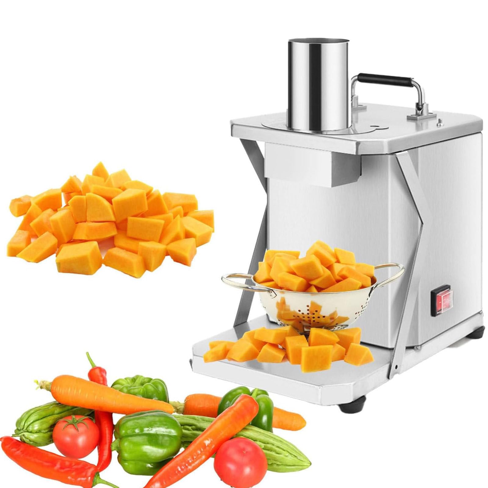 Cubettatrice Elettrica per Frutta E Verdura, Tagliaverdure, Taglia Verdure cubetti Elettrico, 200W Professionale Veggie Robot da Cucina con Stampi per Cubetti da 6/8/10/12/15 mm,220V