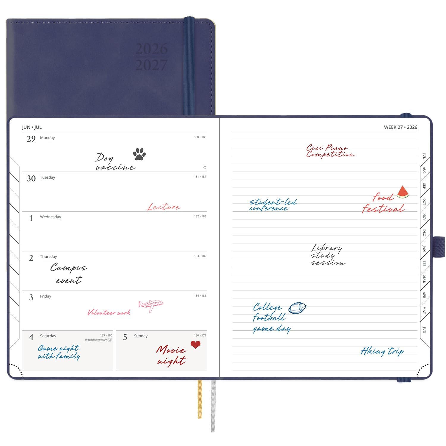 POPRUN Weekly Planner 2026-2027 (Large 8.5''x 10.5'') Calendar Notebook