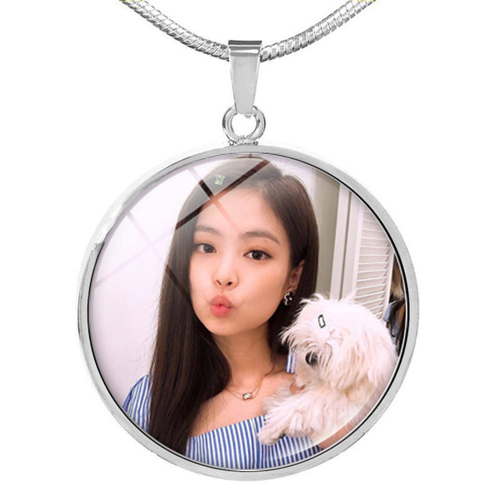 XINTIAN Blackpink Combination Character Pattern Stainless Steel Necklace Same Paragraph Star Pendant Necklace Birthday Gift