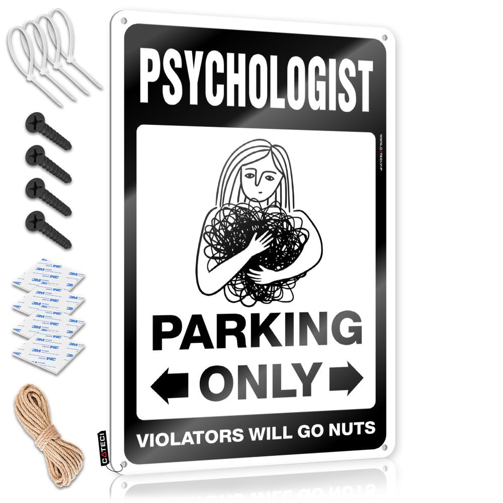 Fzfn Colour Retro Wall Art Grunge Ready To Hang - Psychologist Parking Only Waterproof For Ranch(30X40cm)