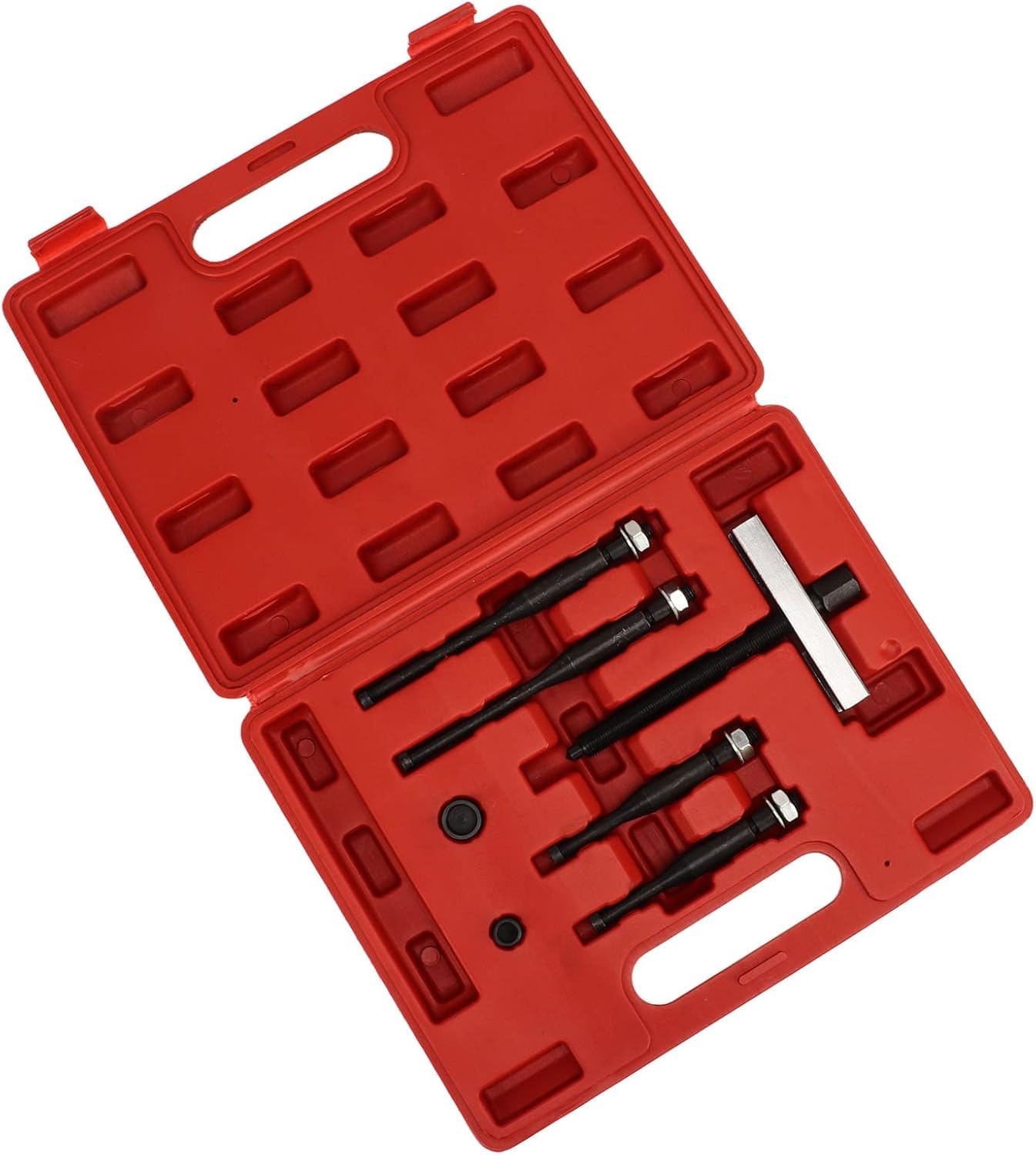 Extractor de volante, juego de herramientas universales para extracción de volante, acero al carbono anodizado tratado térmicamente con caja de almacenamiento para reparación y mantenimiento de