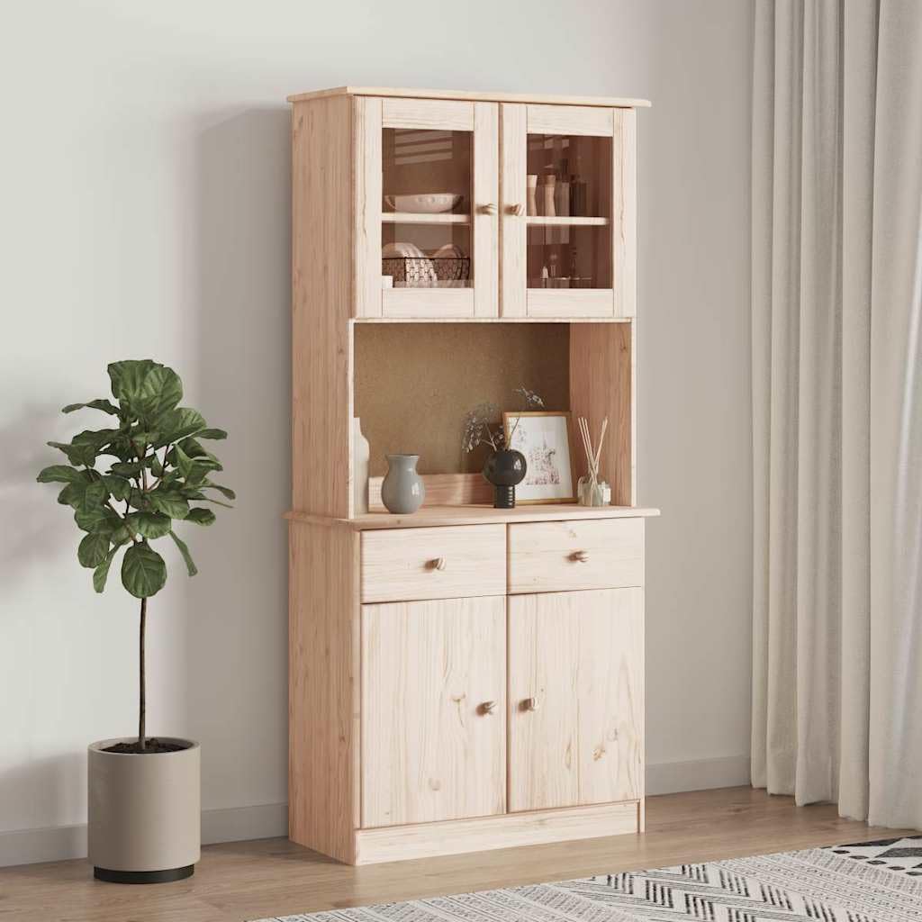 vidaXL Kredens ALTA, 77x35x165 cm, lite drewno sosnowe, wysoka szafka, mebel do salonu, szafka do salonu, szafka, szafka boczna, drewniany kredens