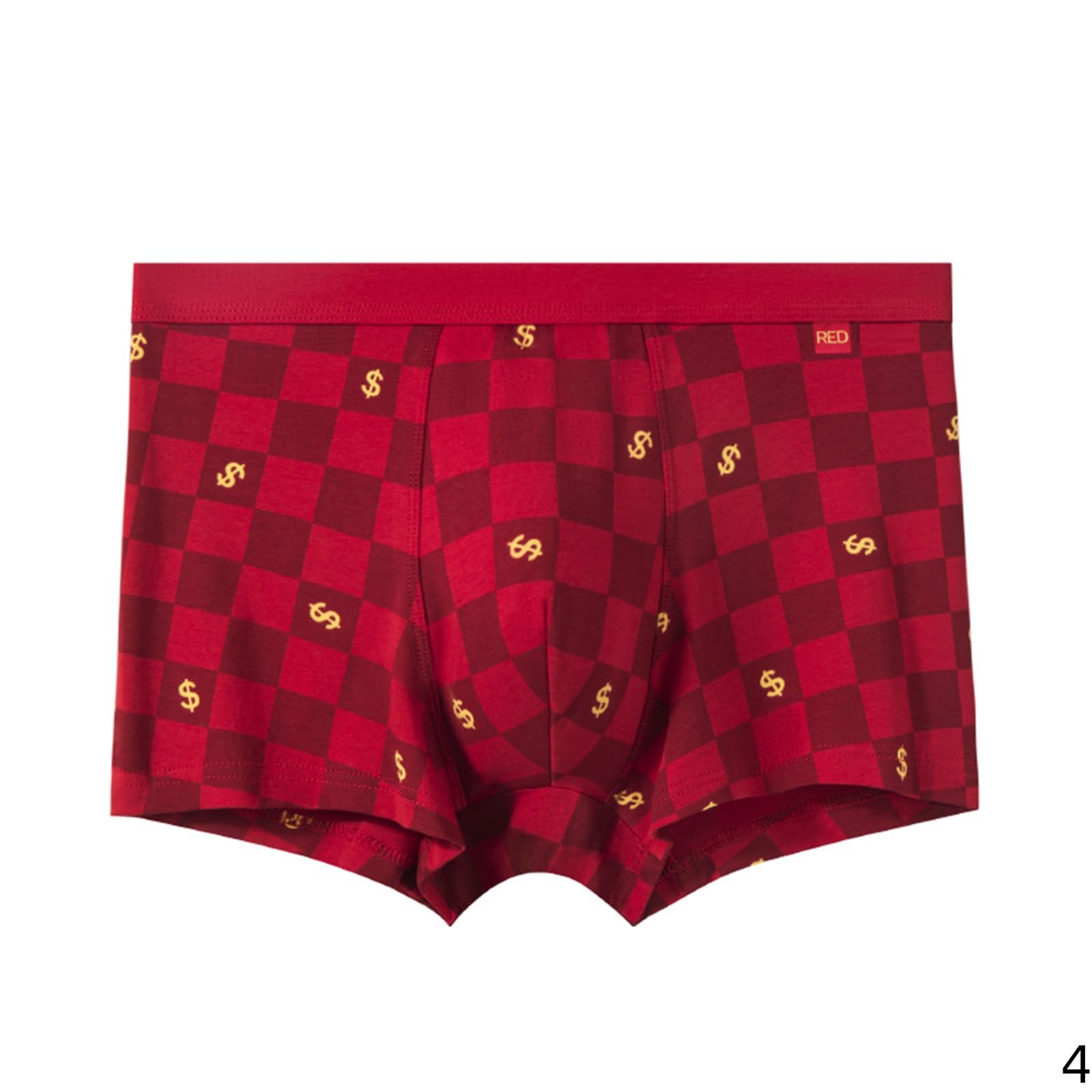 Boxer Uomo Short da Maschile per Maschi Cotone Rosso Antibatterico Rosso-01-xxl-6pcs