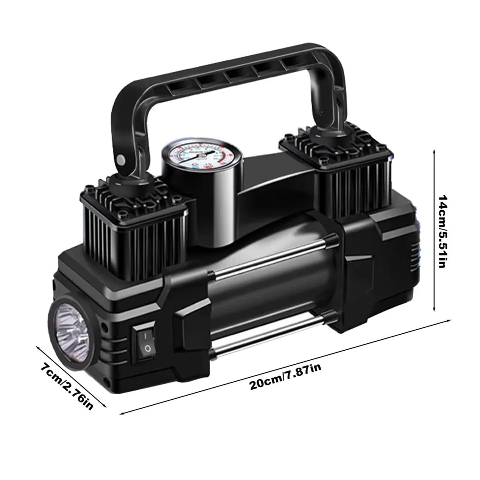 12V 150PSI samochód rower motocykl elektryczna pompka do opon pompa powietrza sprężarka powietrza podwójny cylinder nadmuchiwane narzędzia ze światłem LED