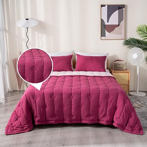 KASENTEX Juego de colcha ultra suave para todas las estaciones, lavable a máquina, microfibra con diseño de color sólido (tamaño individual + 2