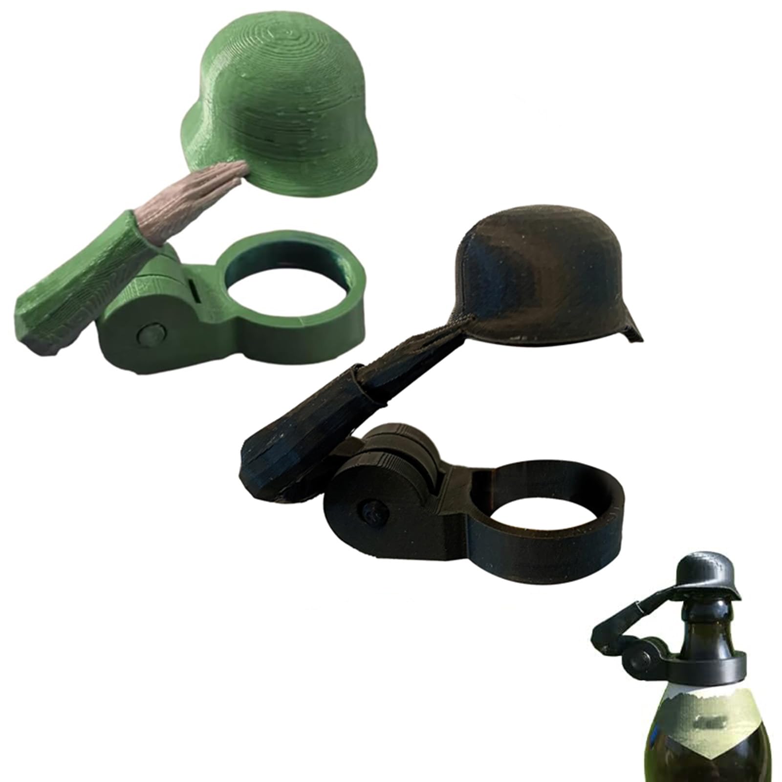 2pcs Soldier Salute Bierflaschenhelm, Soldaten salutieren Helme, Bierflaschen Kappen