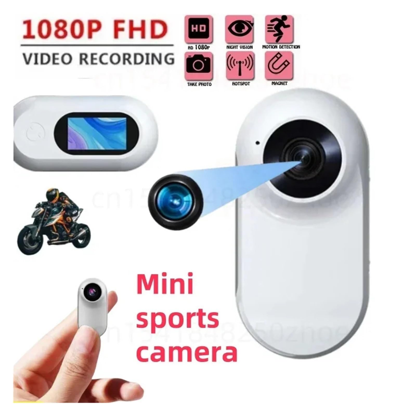 Mini videocamera Action Anti Shake 1080P HD Videocamera con pollice magnetico montata sulla testa All'aperto DV Videoregistratore sportivo Cam for casco da bici