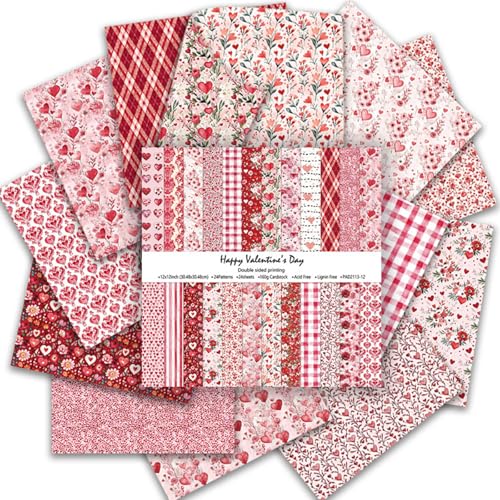 Papier scrapbooking floral rose grand format 30,5 cm pour personnaliser facilement vos carnets