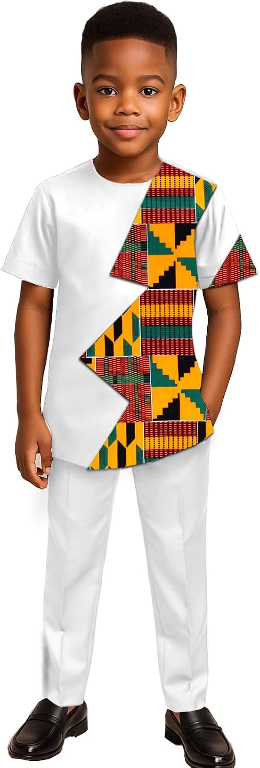 Traditional African Print Suit for Boys 2 Piece Set Dashiki