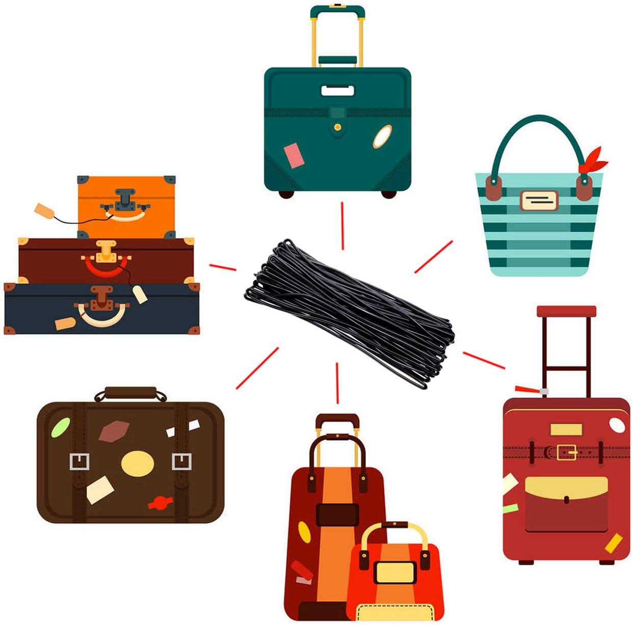 6.7 inch/17cm Premium Plastic La Tag Loop Travel Bag