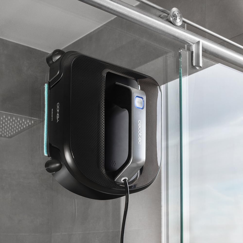 Cecotec Robot nettoie-vitres Conga WinDroid 970. Navigation intelligente, Serpillère vibratoire et nettoyage en 5 étapes, atteint tous les bords et recoins, Système de sécurité