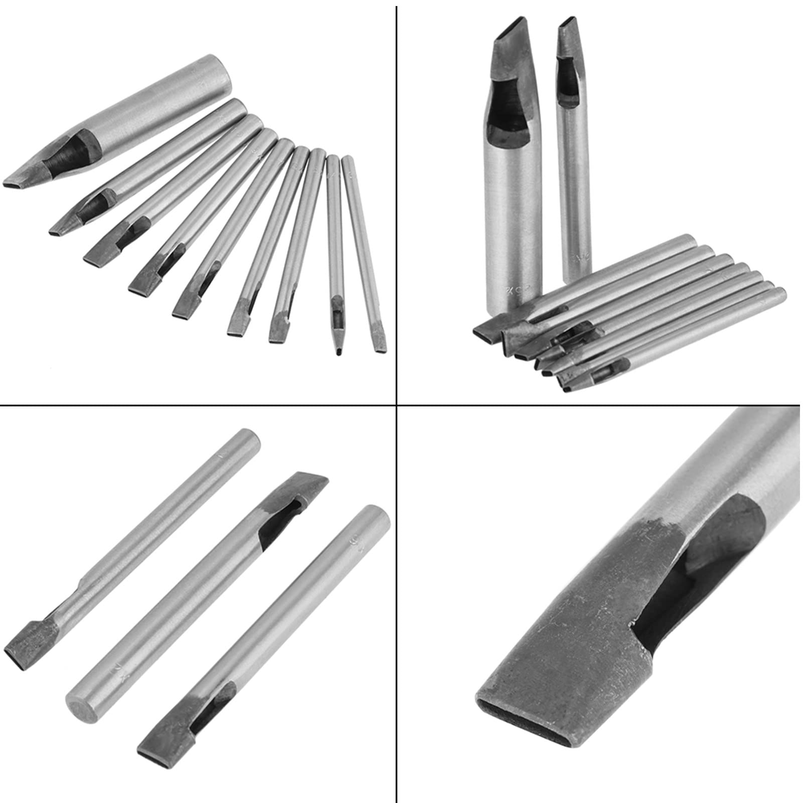 Set 9 Punzoni Per Pelle - Punzone Ovale Da 2mm Per Lavorazione Cuoio