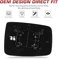 Vista 6 de Espejo calefactable con vista lateral derecha del pasajero para Dodge Ram 1500 2500 2009 2010 para Ram 1500 2500 2011-2018, repuesto 68079362AA