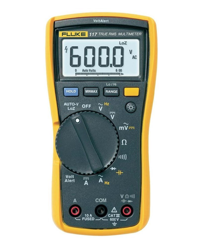 Fluke 110 True-RMS Digital Multimeter with Large Backlit Display 6000 Counts Electrical Measurement Tool Accurate Measurements Non-Linear Signal Compatibility CAT III 600V Safety