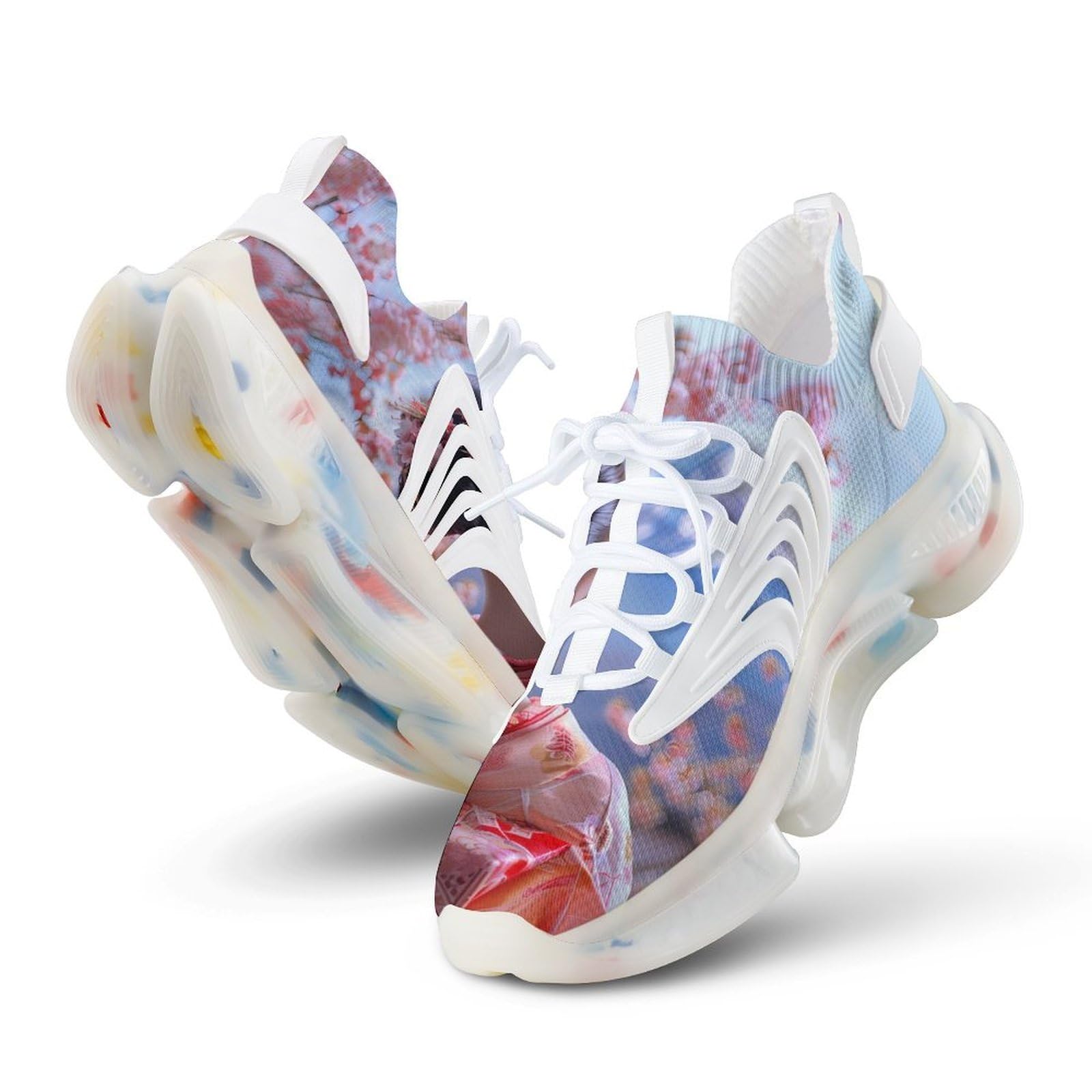 Mount Fuji Cherry Geisha Japanese Men's Running Shoes Lightweight Walking Shoe Breathable Sneaker