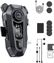 Fone de ouvido sem fio Bluetooth 5.4 à prova d'água para capacete de motocicleta acessório FM