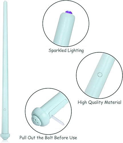 Miniatura 3 de Gejoy Varitas de mago de 2 piezas con luz mágica y sonido para cosplay azul