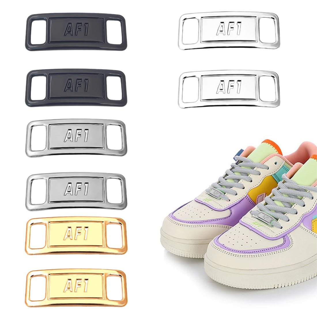 Metal Tag Shoelace Buckle Metal Shoelaces Af1 Shoelace Buckle