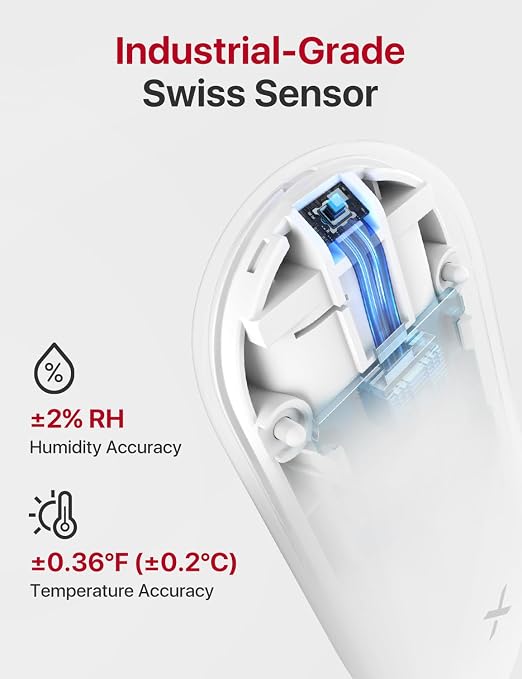 Termómetro digital para interiores con 3 sensores y base WiFi miniatura 4