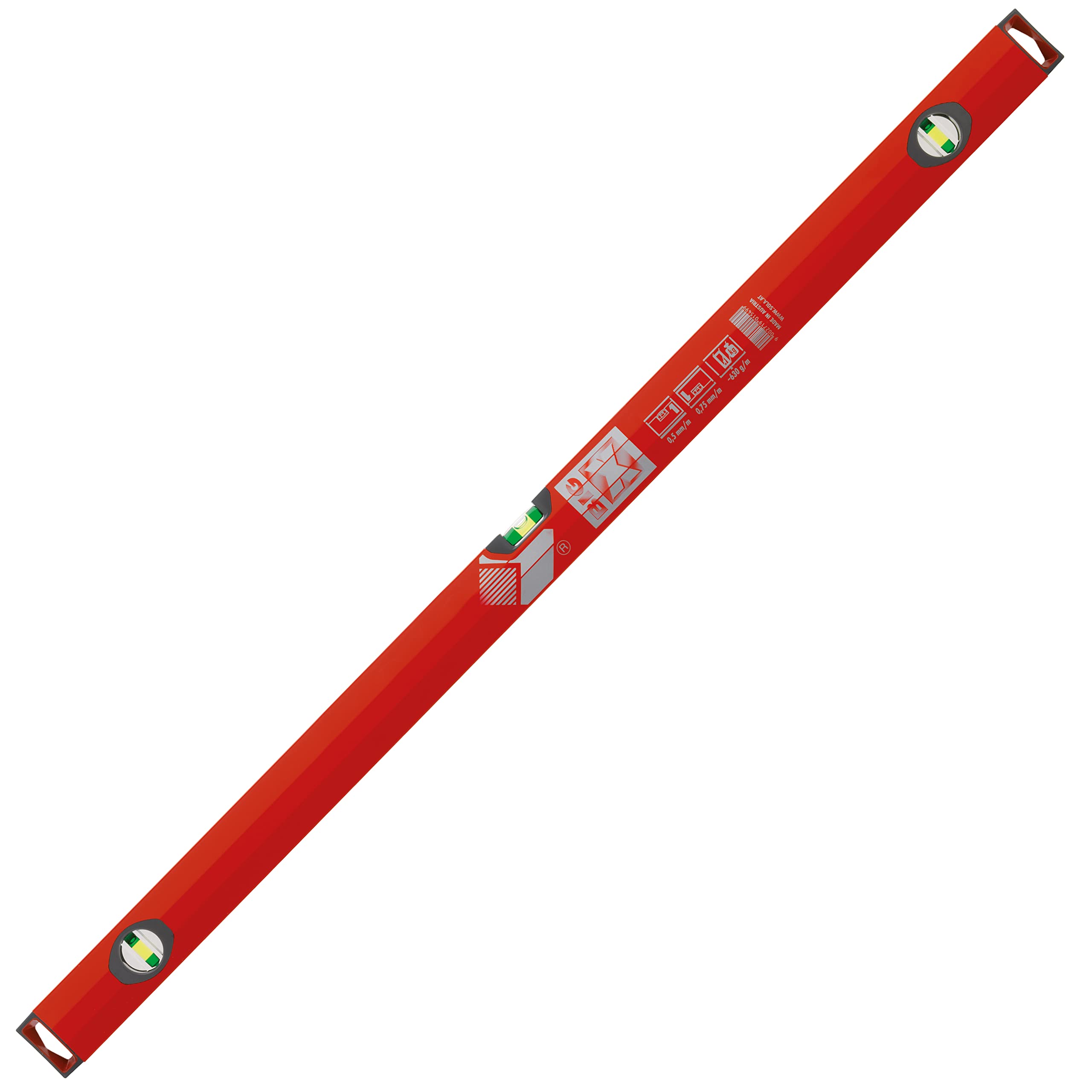 Karl Dahm Sola Livella a Bolla 200cm l Livello a Bolla di Precisione in Robusto Alluminio l Strumento di Misurazione Professionale con Sistema a Bolla Perfezionato – 11297
