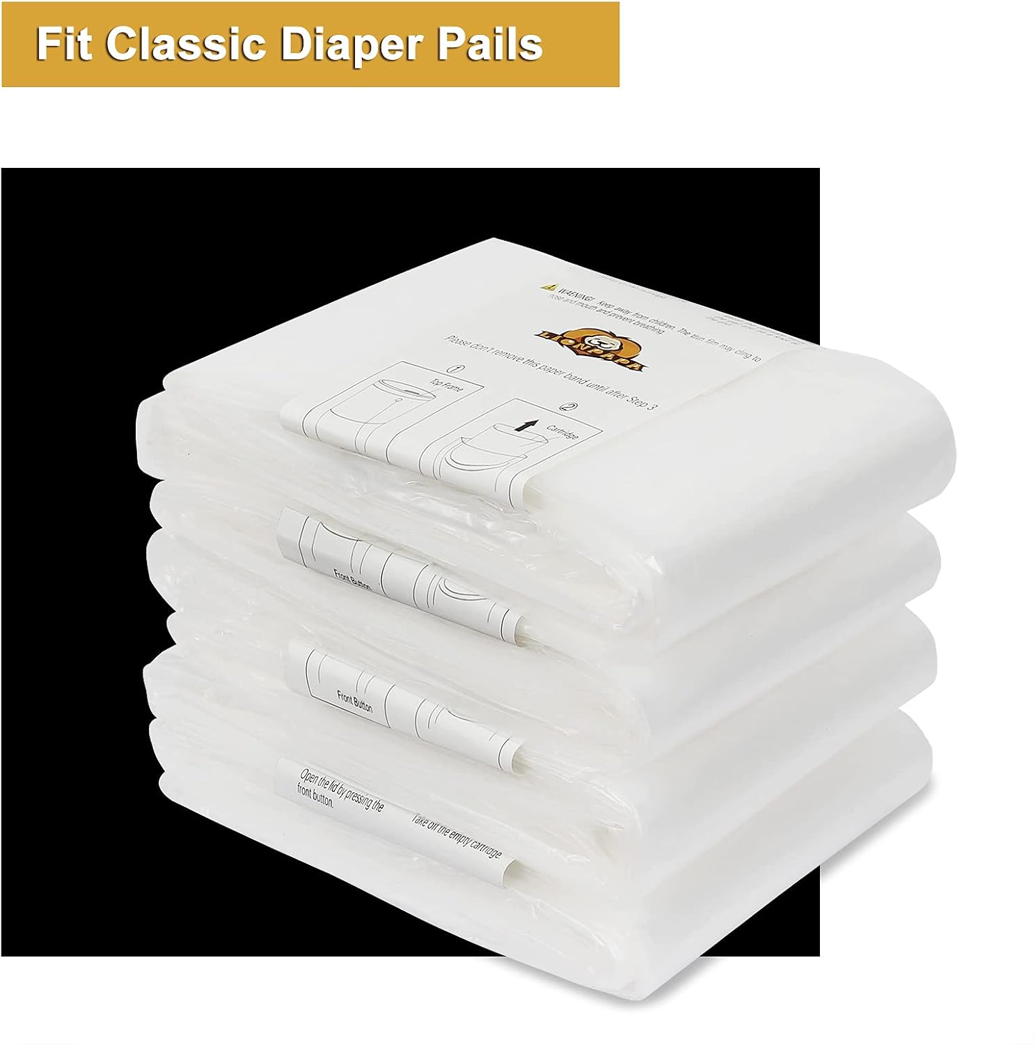 Lionpapa Refills Compatible with Dekor Classic Diaper Pails Pails,4 Pack…