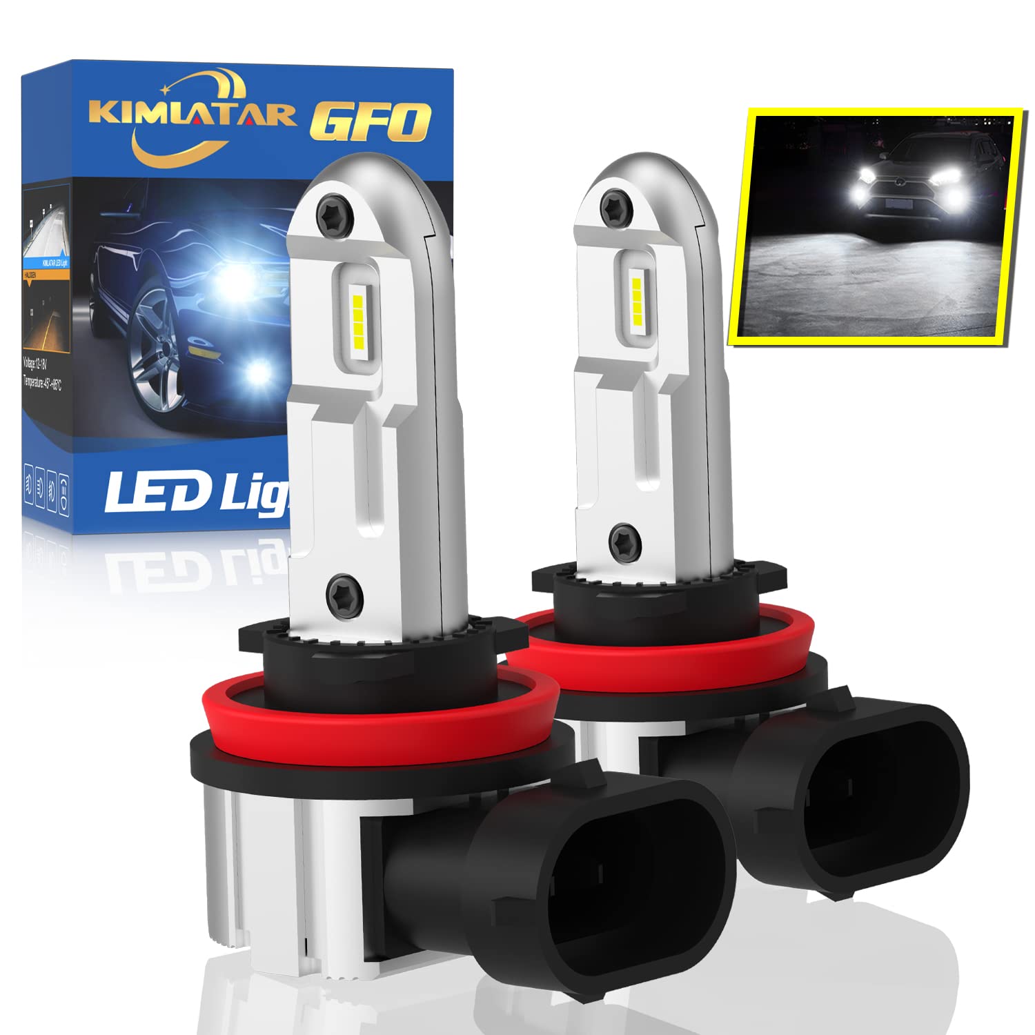 Buy KIMLATAR H11/H8/H16 LED Fog Light Bulbs, 8000 Lumens 6500K Cool