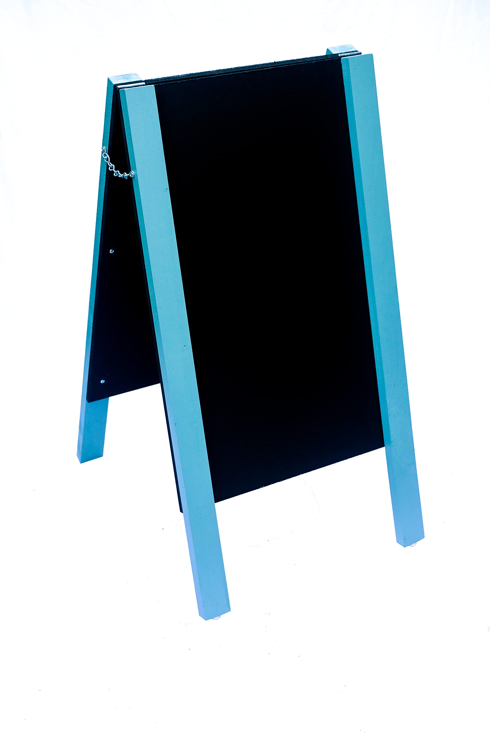 Aqua A Frame Chalkboard/Blackboard. Fitted with Tough Melamine™ Hard Plastic, Non Porous Panels - Easy to Clean. 80cm x 40cm for Chalk Markers and Chalk. Double Sided Sign.
