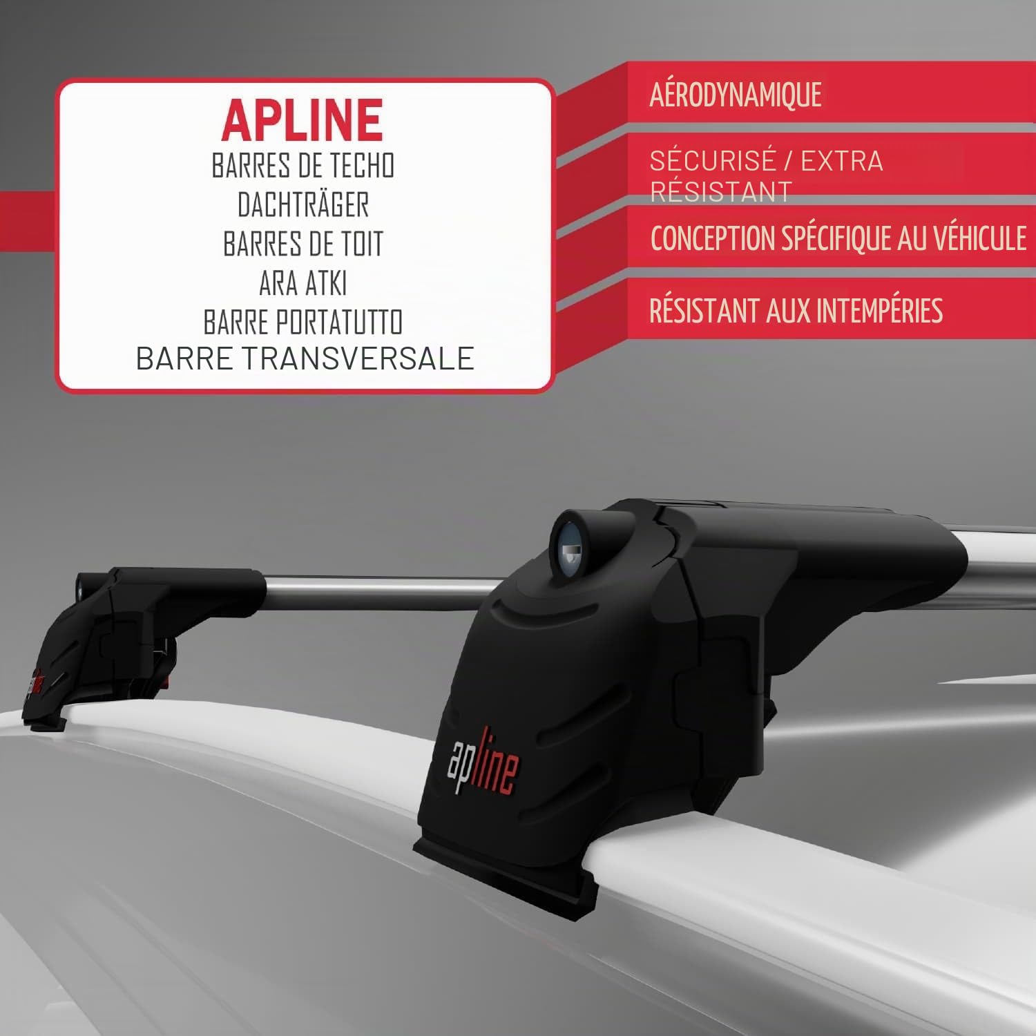 Compatible avec Skoda Kodiaq 2 2024-2025 ACE-2 Modèle Barres de Toit Railing Porte-Bagages de Voiture Aluminium Gris 2 Barres