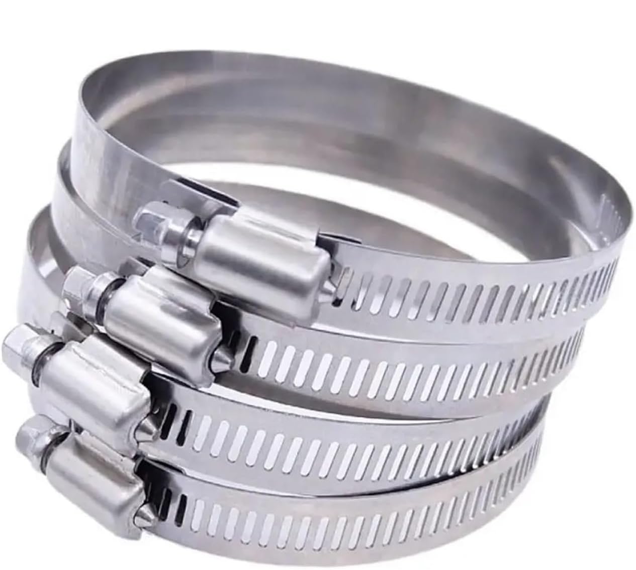 10pcs Stainless Steel Hose Clamps 8-44mm Adjustable Tri Gear Worm Drive Pipe Clips(21-44mm)