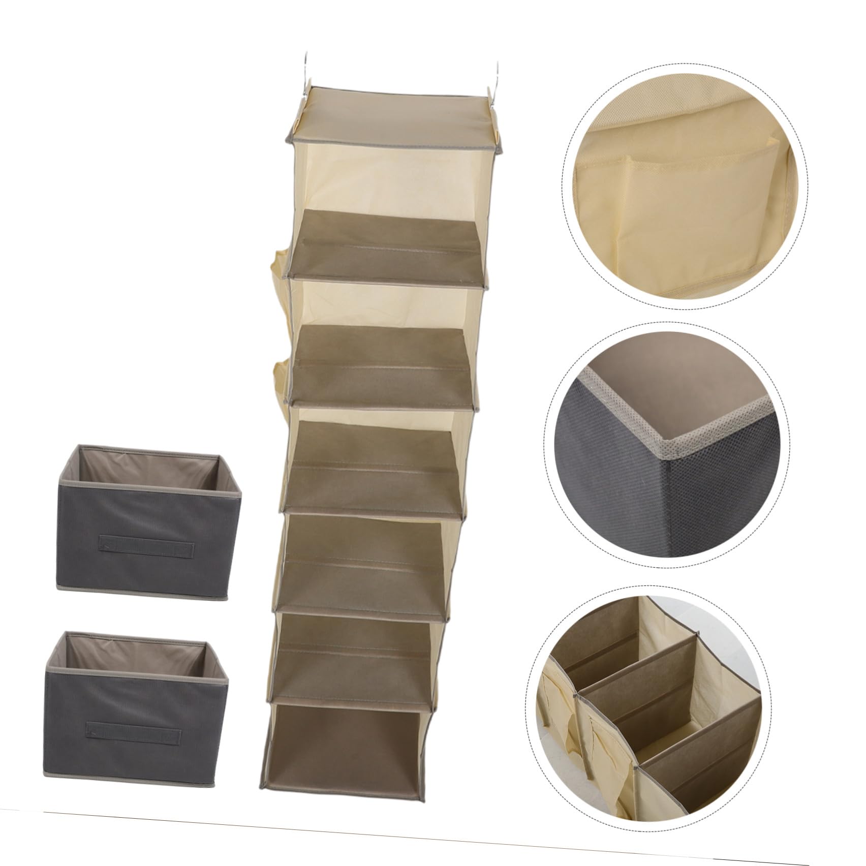 YARNOW Hängender mit 6 Fächern aus Vliesstoff Organizer Kleiderschrank und Verstärkten Öffnungen Platzsparend für Schlafzimmer und Temporäre Aufbewahrung