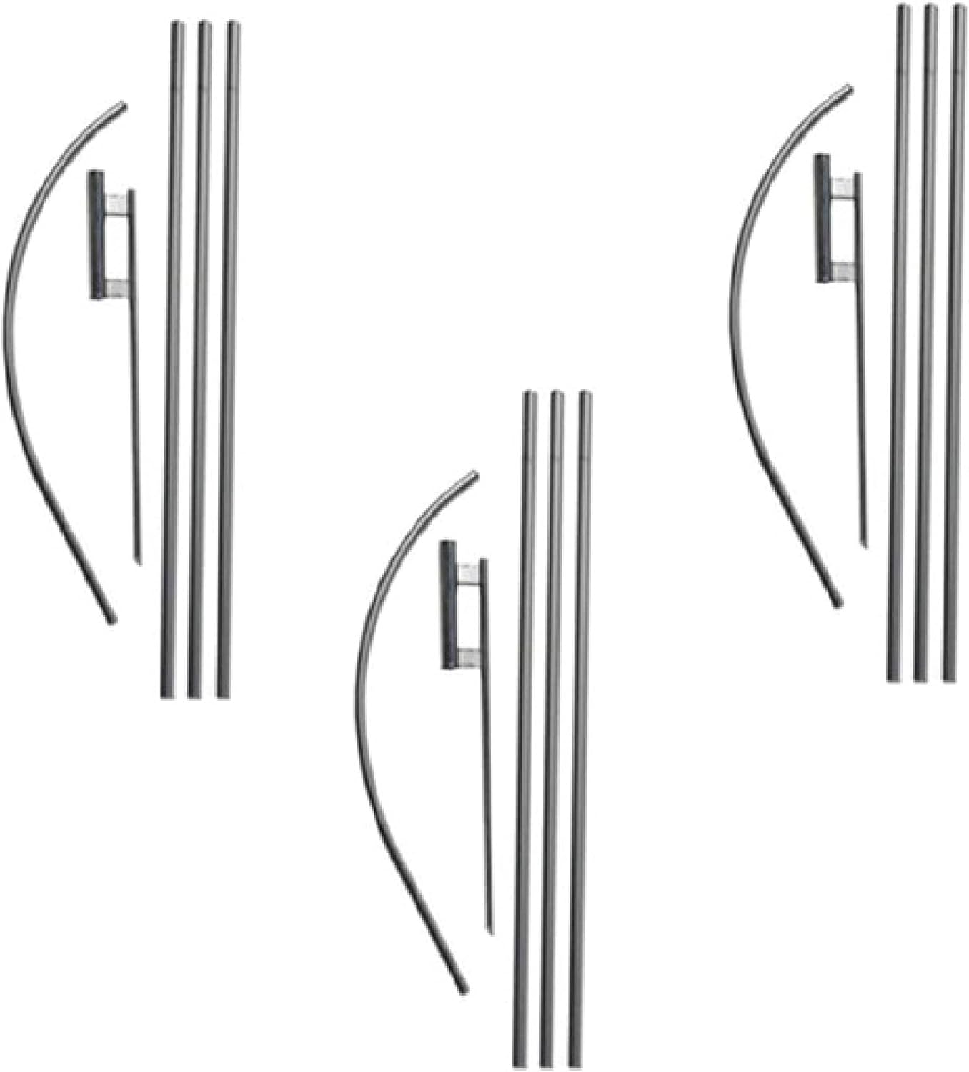 Feather Flutter Flag Telescoping Hardware, Three 4 Piece 14ft Telescopic Pole Kits with Heavy Duty Metal Ground Spikes Stakes, for Windless Feather Flags Only (Pack 1)