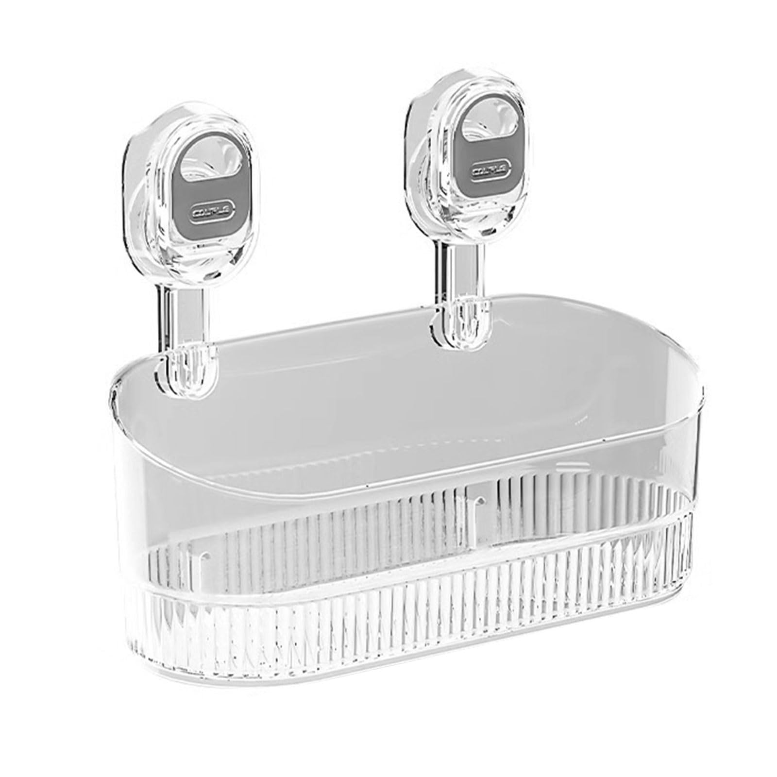 Hsioluted Strong Suction Cup Storage Holder Waterproof Rustproof Bathroom Shelf Suction Cup Rack for Kitchens and Bedrooms Clear Bathroom Organizers